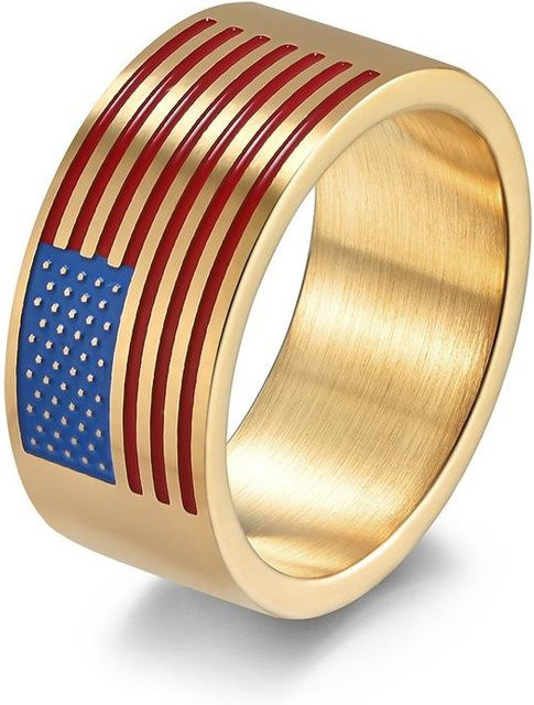 YIRAN Jewelry Ring Edelstahl, Gold, Herren - Bild 1