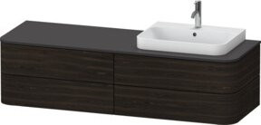 Duravit Waschtischunterschrank Happy D.2 Plus, Wandhängend, Nussbaum Gebürstet, B/T/H: 160 x 40,8 x 55 cm - Bild 1