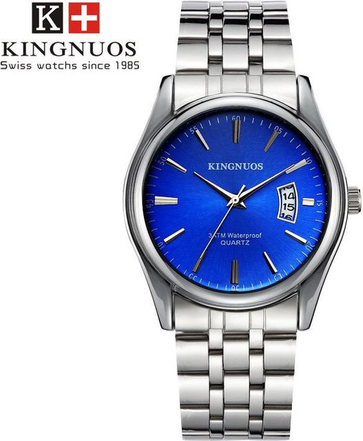 KINGNUOS Armbanduhr, Quarz, Edelstahl, Blau, 40 mm, Herren - Bild 1