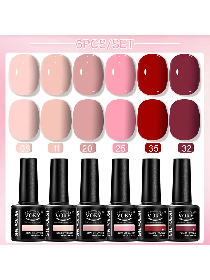 VOKY Gel-Nagellack-Set, 6er-Pack, glänzend, Damen - Bild 5