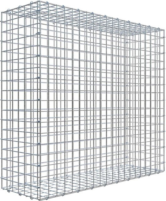 Gabiona C-Ring-Gabione Drahtkorb in Silbergrau, B/T/H: 90 x 100 x 30 cm - Bild 1