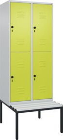 C+P Doppelstock-Spind Classic PLUS Sitzbank mit 2 Abteilen und Sicherheits-Drehriegel, Kunststoff-Sitzfläche, B/T/H: 212 x 80 x 81,5 cm - Bild 1