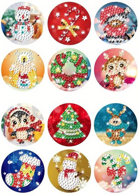 SZ-Damai Weihnachtsklebesiegel Diamond Painting Zufallsaufkleber in Multicolour für Grußkarten und Umschläge - Bild 1