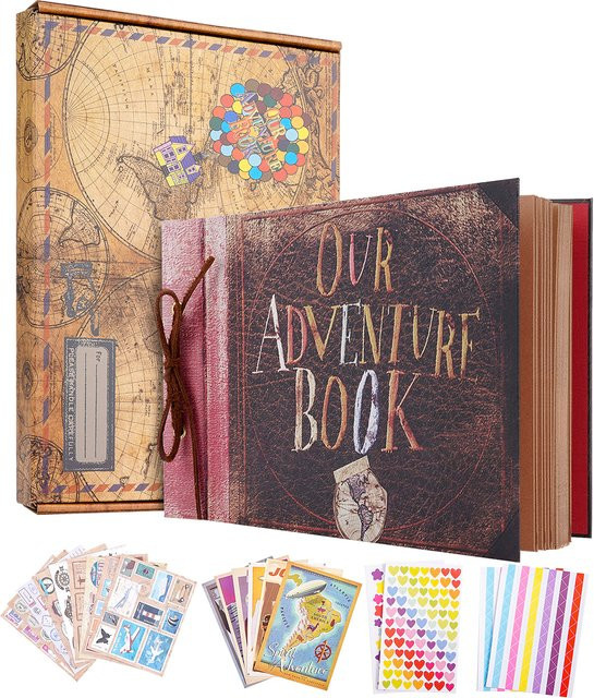 Handgefertigtes Scrapbook-Fotoalbum im Retro-Design mit Hardcover, 12 Zoll, Blanko-Reisetagebuch aus Papier - Bild 1