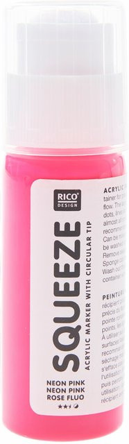 Rico Design Squeeze Acrylic Marker Acrylfarbe in Neonpink, 60 ml - Bild 1