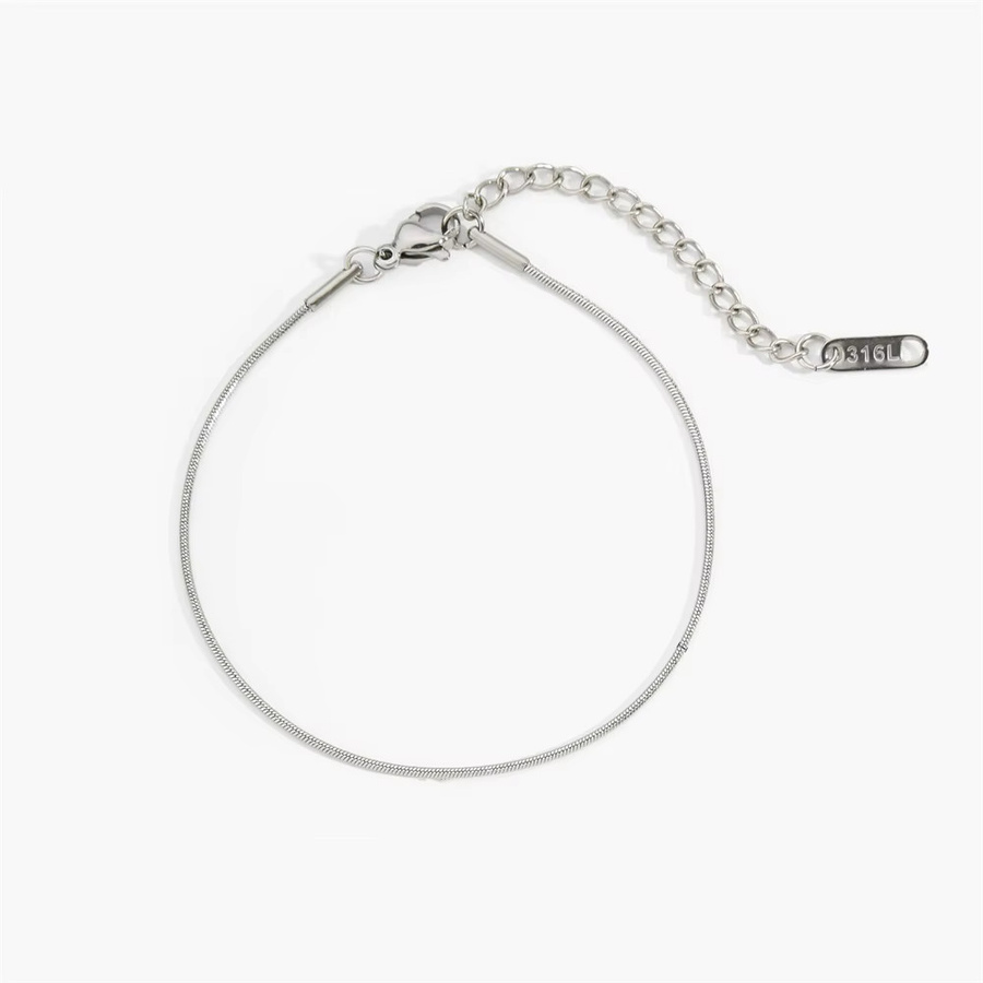 Armband Edelstahl, Silber, Damen, Schlangenknochen Kette - Bild 3