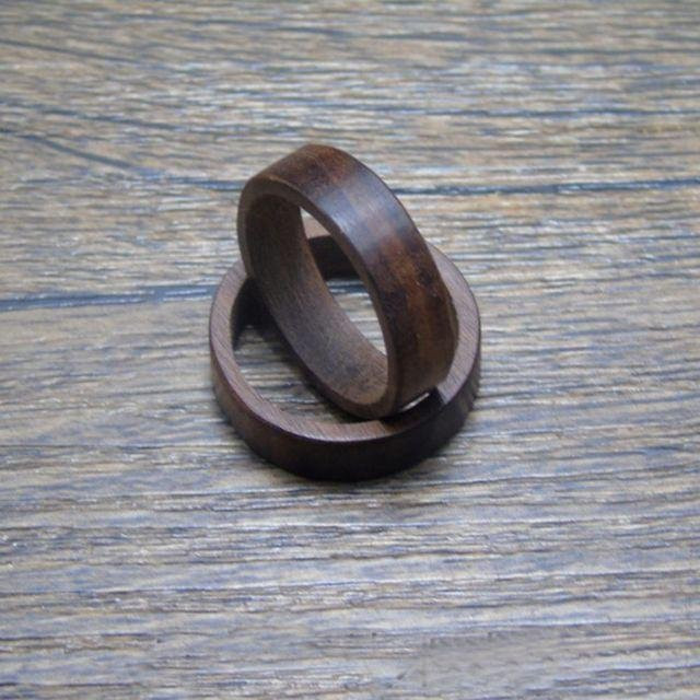 Wucifang Jewelry Ringe, Holz, Schwarz, Unisex, 18.5mm - Bild 1