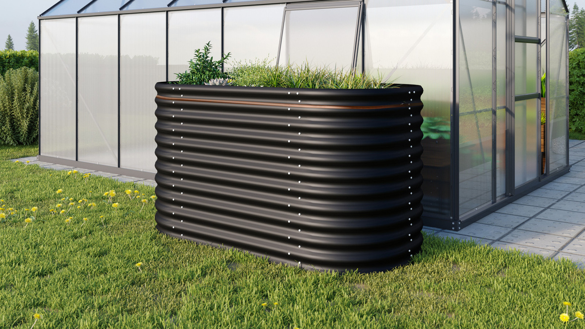Vitavia Hochbeet Vita 858 aus Stahlblech, Schwarz, B: 162,0 cm, T: 82,0 cm, H: 86,0 cm - Bild 2