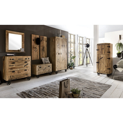 SIT Garderobenschrank RUSTIC aus Mangoholz und Metall, 2-türig, braun/schwarz, H: 190 cm, B: 90 cm, T: 90 cm - Bild 4