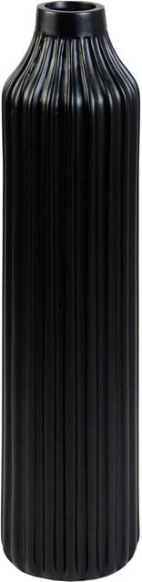Vivanno Bodenvase Verto in Wellenschwarz aus Fiberglas, B/T/H: 20 x 20 x 80 cm - Bild 1