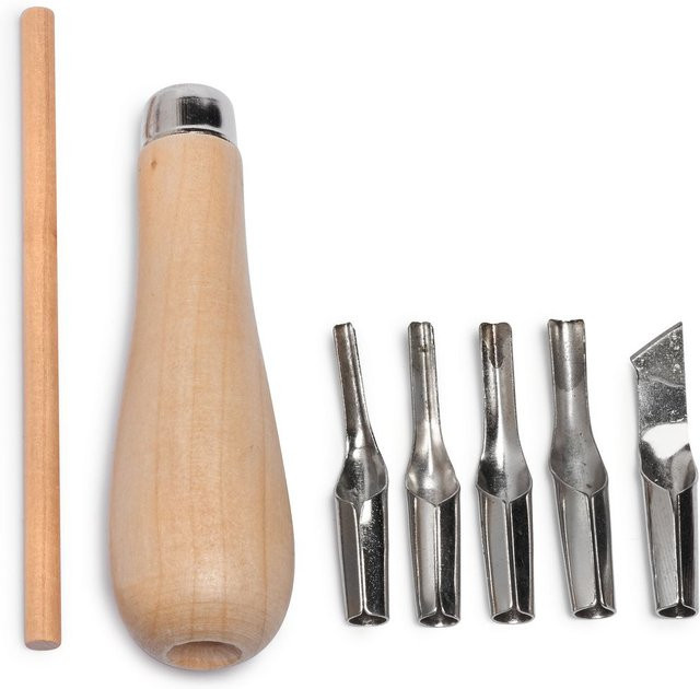 Meyco Linolmesser-Set in Beige aus Holz und Metall - Bild 1