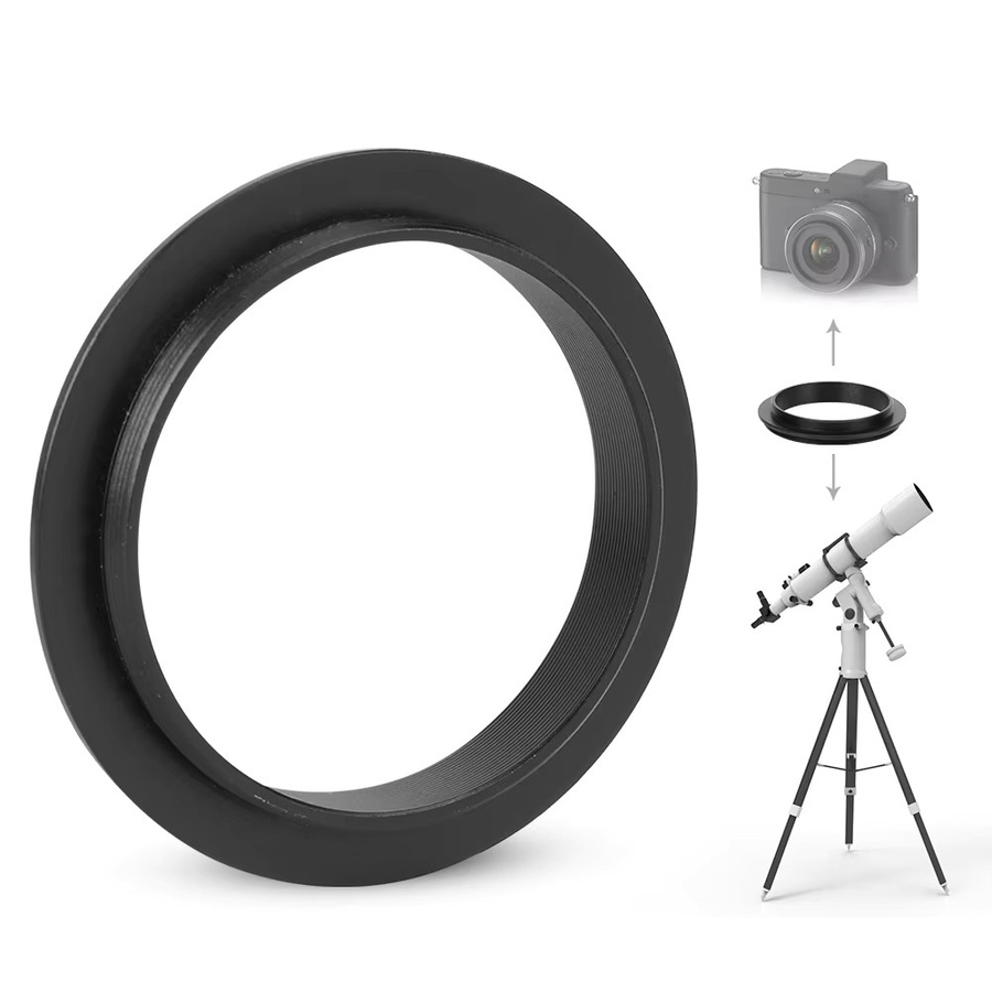 Qiilu Astronomischer Teleskopadapter M48mm und M54mm aus Aluminiumlegierung, Schwarz - Bild 4