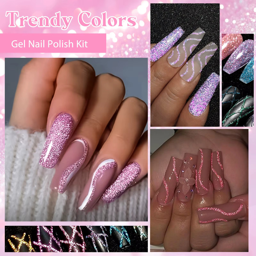 MEET ACROSS Glitzer-Nagellack-Set, 6-teilig, Schimmernd - Bild 4