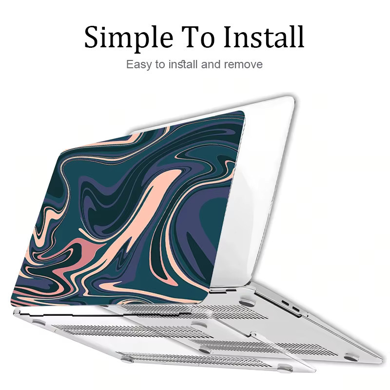 Stoßfeste Apple MacBook Laptop-Hülle mit Marmor-Swirl-Print in Multicolour für MacBook Air 13.3 A1932/A2179/A2337 und MacBook Pro 13.3 A1706/A1708 - Bild 4