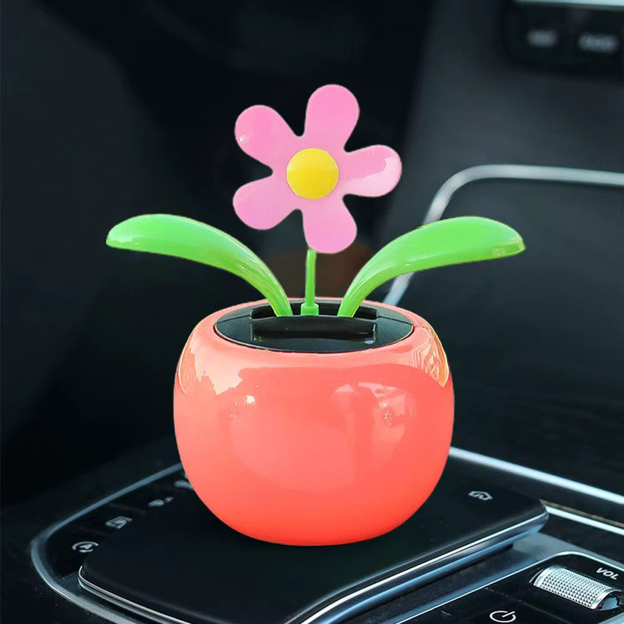 Solarbetriebene Sonnenblume als Auto-Armaturenbrett-Ornament in Gelb mit Tanzfunktion - Bild 4