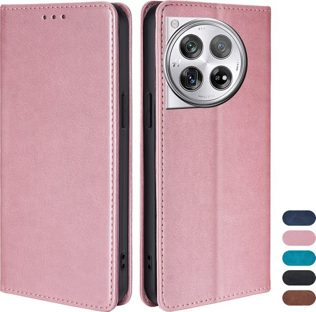 Magnetische Business Leder Brieftasche Handyhülle mit Cover Stand für OnePlus 13 12 11 10 9 8 Pro 12R 9R 10T 8T 9RT in Blau und Pink - Bild 1