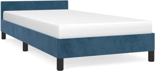 vidaXL Bettgestell mit Kopfteil aus Samt in Dunkelblau, Modell 31367192 - Bild 1