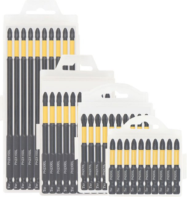 Onmaiwei Kreuzschlitz-Schraubendreher-Bit aus Wolframstahl, magnetisch, rutschfest und schlagfest, Edelstahl - Bild 1