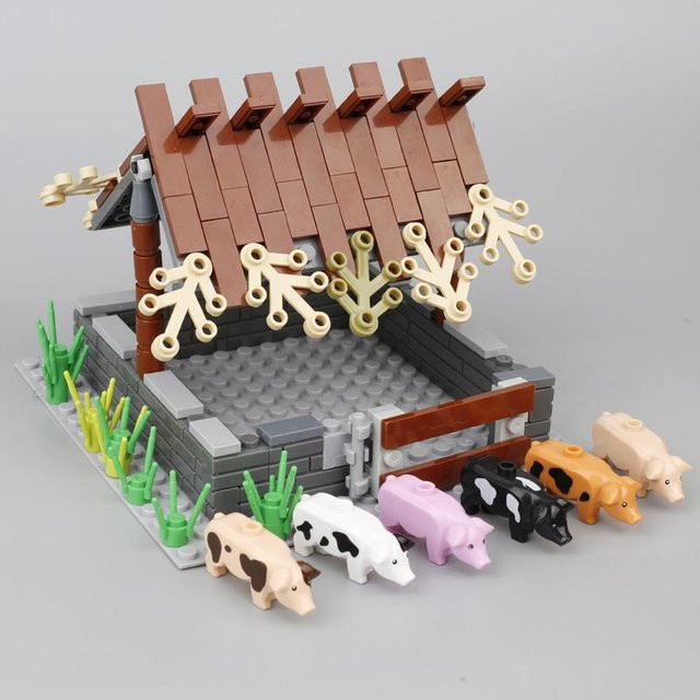 Yiran toy MOC Bauernhofpferd Stall Kuhkreis Schafstall Tiere, ab 6 Jahren - Bild 1