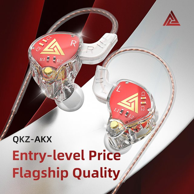 Qkz In-Ear-Ohrhörer mit 3,5mm Klinkenanschluss, HiFi-Bass und Geräuschunterdrückung, Schwarz - Bild 1
