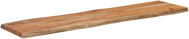 Yiwydaa Tischplatte aus massivem Akazienholz mit Baumkante, Rechteckig, Braun, B/T/H: 140 x 40 x 2,5 cm - Bild 1