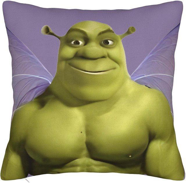 JMG Clothing Hey Shrexy Shreks Meme Quadratische Kissenhülle aus Polyester, Farbe: Lila, B/T/H: 50 x 50 x 1 cm - Bild 1