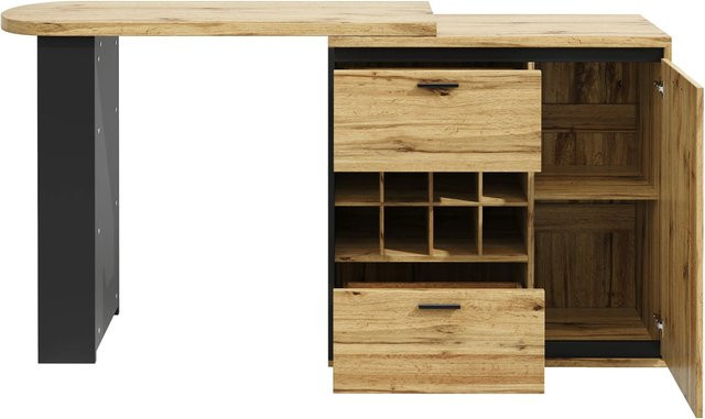Merax Ausziehbarer Esstisch in Holzoptik, Braun, B/T/H: 138 x 39 x 105 cm, erweiterbar auf 220 cm - Bild 1