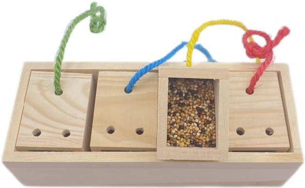 Yiran Furniture Papageienspielzeug, Holzfutterspielzeug, Puzzle, gelb - Bild 1