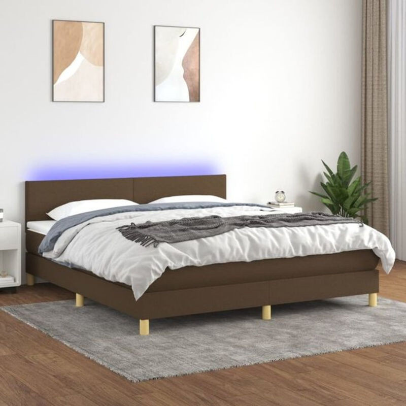 Vidaxl Boxspringbett mit Matratze in Braun aus Stoff und Holzwerkstoff, B/T: 180 x 200 cm - Bild 1