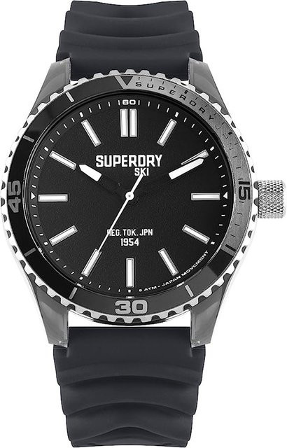 Superdry Armbanduhr, Quarz, Edelstahl, 47 mm, Silikon, Grau, Herren - Bild 1