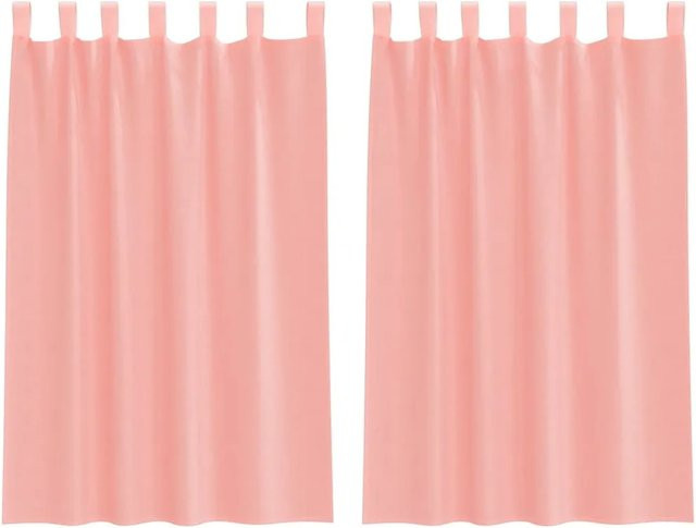 vidaXL Voile Vorhänge mit Schlaufen, 2er-Set, Rosa, Breite: 140 cm, Höhe: 175 cm - Bild 1