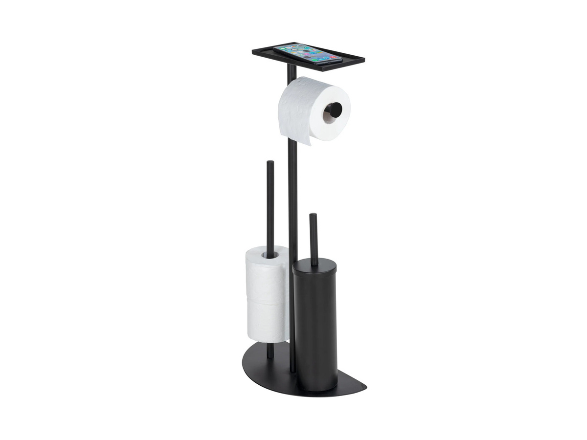 WENKO Stand-WC-Garnitur Cosenza Neo Schwarz Edelstahl - Bild 2
