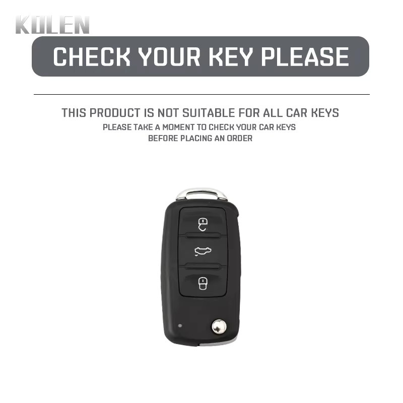 KOLEN TPU Auto Flip Schlüsselhülle für VW Volkswagen Polo Golf Passat Tiguan Caddy, Skoda Octavia Kodiaq und Seat Leon Altea - Bild 3