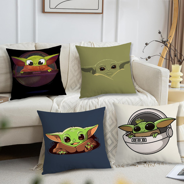 Star Wars Grogu Baby Yoda Kissenbezug mit Kawaii-Print für Sofa und Dekoration - Bild 1
