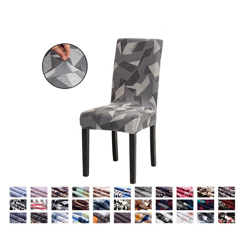 Housmife Stuhlbezug für Esszimmer mit geometrischem Design, elastische Spandex Stuhlhussen in Schwarz, Universalgröße - Bild 1