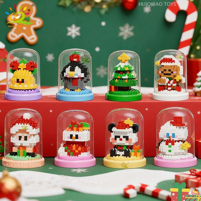HUIQIBAO Weihnachtsbaum Weihnachtsmann Pinguin Schneemann, Baustein, Modell Spielzeug - Bild 1