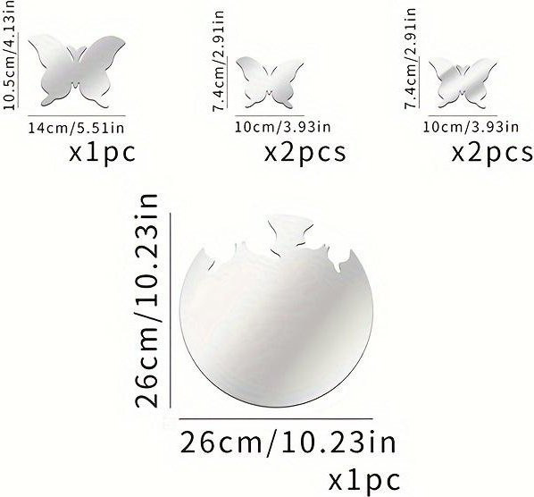 SZ-Damai 3D Schmetterling Wandaufkleber aus Acryl, dekorative Wandgestaltung in Weiß, 6er Set - Bild 1