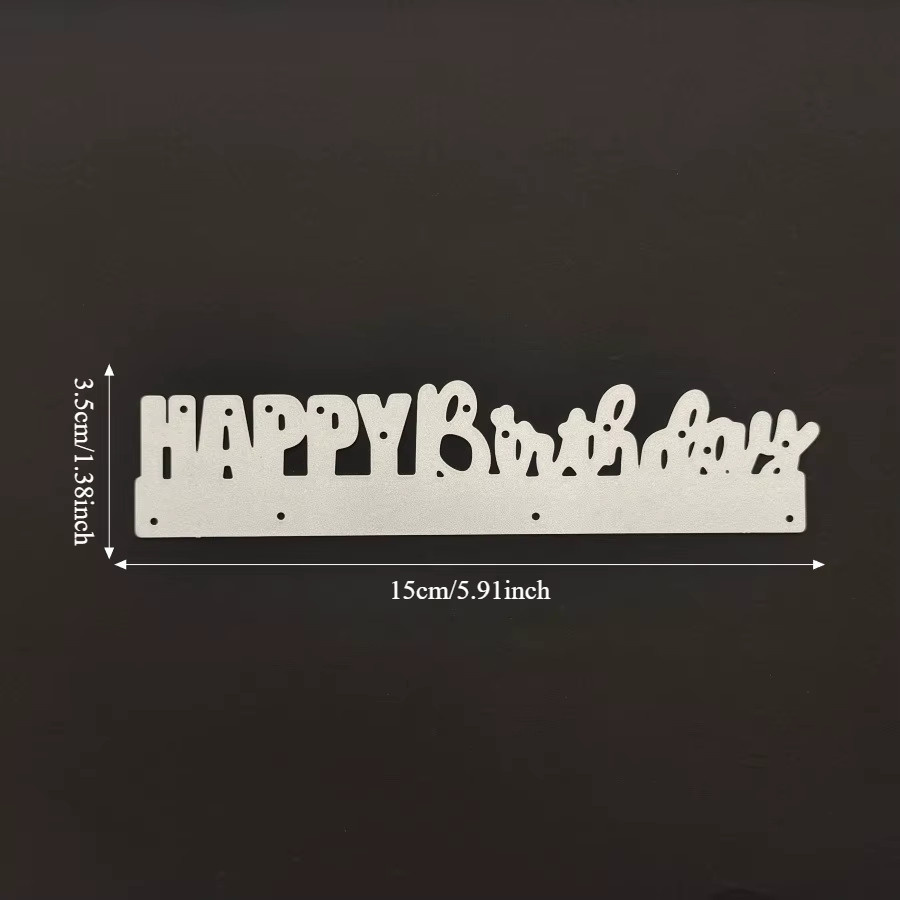Metall Stanzformen Alles Gute zum Geburtstag mit Deutschland Phrase für DIY Scrapbooking und Kartenherstellung in Silber - Bild 2