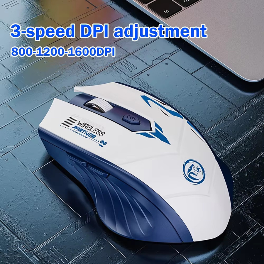 Kebidumei Dual-Modus Bluetooth 5.4 und 2,4 G Funkmaus mit 6 Tasten, wiederaufladbare Gaming-Maus für PC, Laptop und Macbook, Weiß - Bild 4