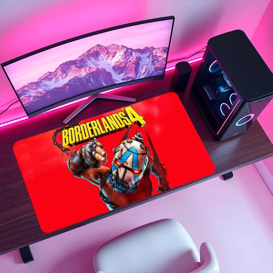 Lockedge B-Borderlands Mauspad in Rot für Gaming und Büro, rutschfest und verdickt - Bild 4