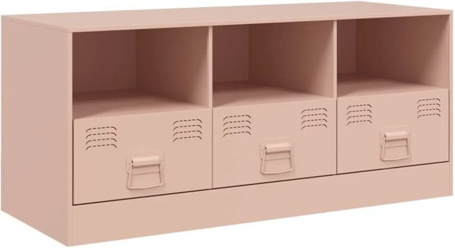 vidaXL TV-Schrank aus Stahl in Rosa, modern und matt - Bild 1