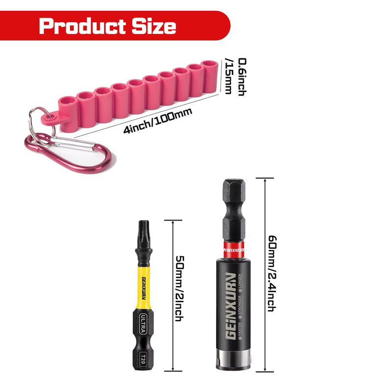 Geinxurn Impact Torx-Schraubendreher-Bits-Set aus S2-Stahl mit magnetischen T20 Bits und Bithalter, 2 Zoll - Bild 2