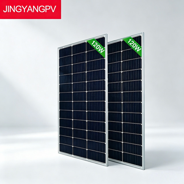 JINGYANGPV Solarmodul 120W 18V in Schwarz aus gehärtetem Glas, hocheffizientes und wasserdichtes Solarmodul für Wohnmobil, Boot, Camping und Hausdach - Bild 1