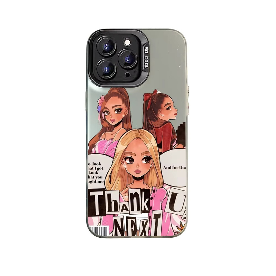 A-Ariana G-Grande Handyhülle für iPhone 17 16 15 14 13 12 11 Pro Max Plus und 17 Air Max, stoßfest mit matter Rückseite in Schwarz und Pink - Bild 2