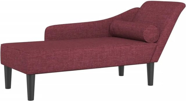 vidaXL Chaiselongue modern in Weinrot mit Kissen und Stoffbezug, B/T/H: 141,0 x 55,5 x 66,5 cm - Bild 1