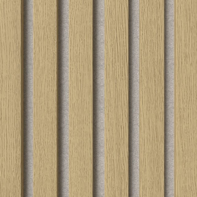 Akustikpaneel Denpanels in Eiche Hell mit grauem Filz und Streifenoptik, B: 29,5 cm, H: 15 cm - Bild 1
