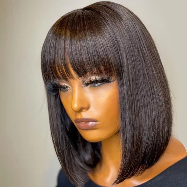 Lolely Dream Bob Perücke mit Pony, Remy Haar, Damen - Bild 1