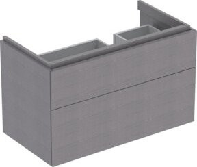 Geberit Waschtischunterschrank Xeno2 in Grau, wandhängend mit LED-Beleuchtung und Schubladen, B/T/H: 88 x 53 x 46,2 cm - Bild 1