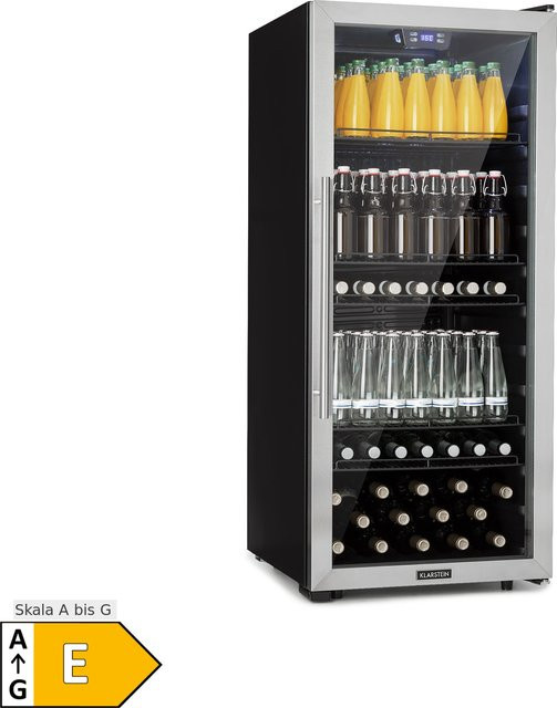 Klarstein Beersafe 7XL Kühlschrank mit Panoramaglastür und 5 Böden in Edelstahl-Optik, 242 Liter - Bild 1