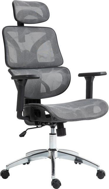 CLP Bürostuhl Deshler ergonomischer Schreibtischstuhl in Weiß mit Kopfstütze, Armlehnen und Höhenverstellung - Bild 1